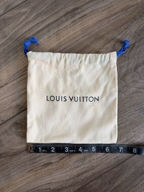 Louis Vuitton Small Drawstring Dust Bag Breathable 6.5โ x 6.5โ Cotton Cream Blue